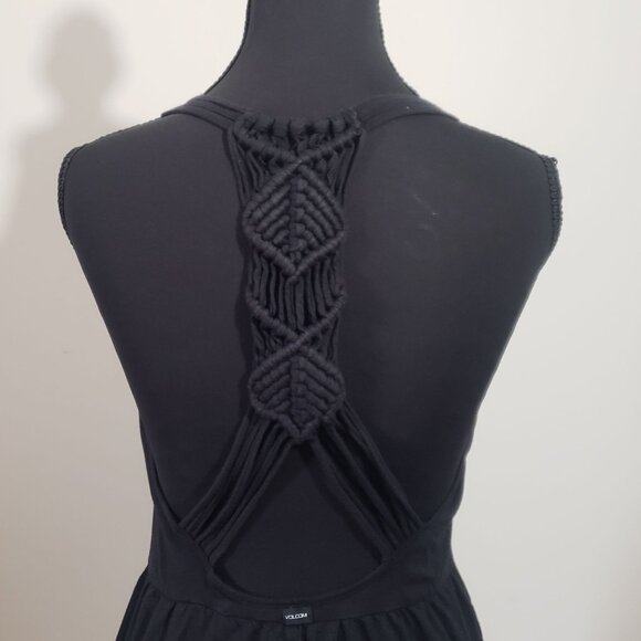 Volcom Womens Black Sleeveless Macrame Romper Shorts Size XS Beach Summer Resort - Picture 5 of 15